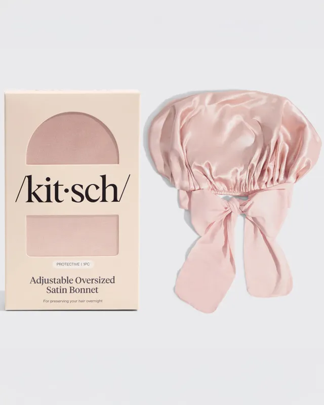 Blush Oversized Satin Bonnet sold by ban.do