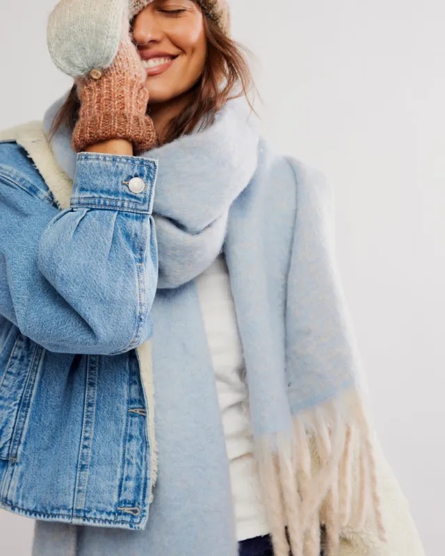 Winter Chill Blanket Scarf - Blue sold by ban.do