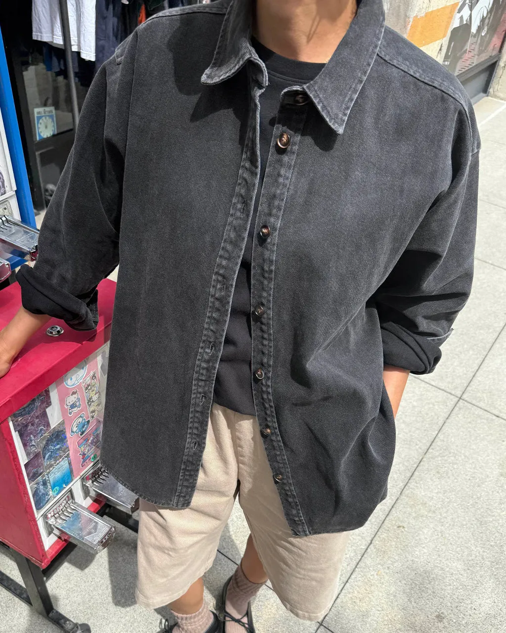 Theo Jacket - Black Denim sold by ban.do