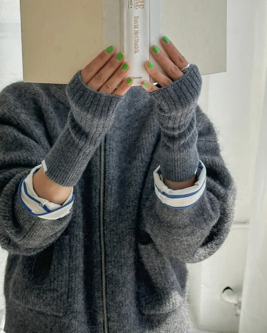 Cashmere Wrist Warmers - Charcoal sold by ban.do product image thumbnail 2