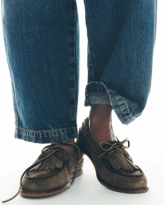 We The Free Benny Boat Shoe - Grey Taupe Suede sold by ban.do