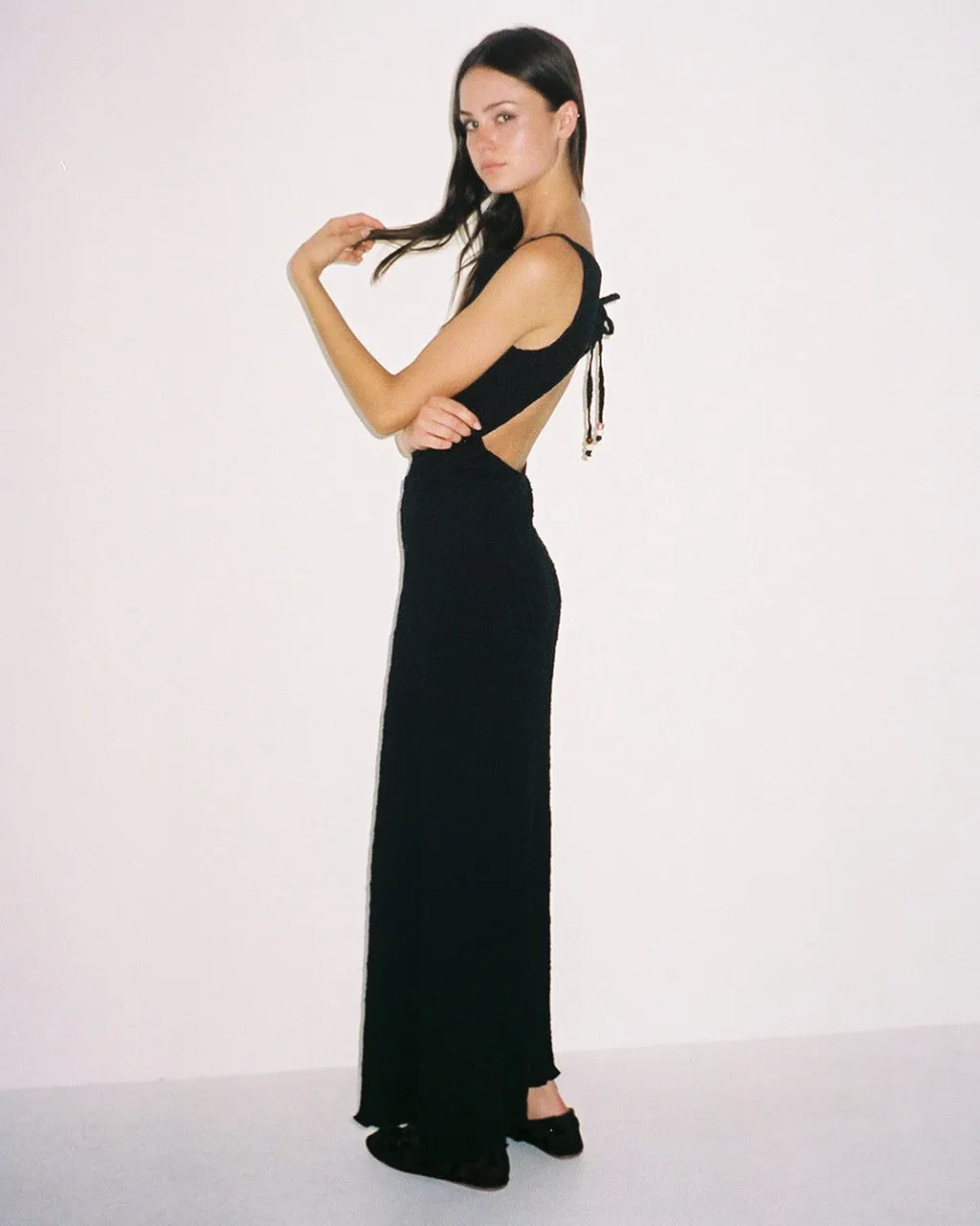 Maya Crinkle Dress - Black sold by ban.do product image thumbnail 3