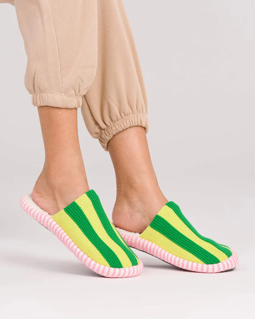 Super Stripe Slide Slippers - Lime Green sold by ban.do product image thumbnail 2