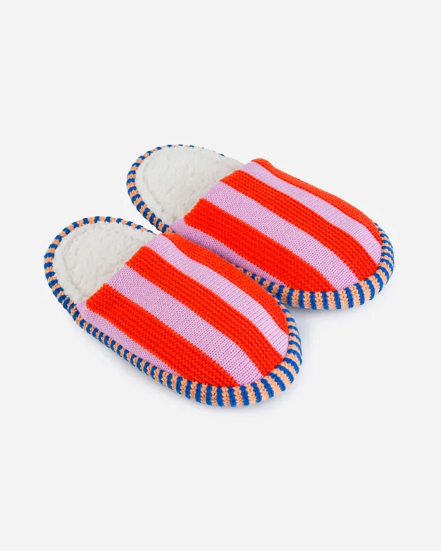 Super Stripe Slide Slippers - Poppy Lilac sold by ban.do