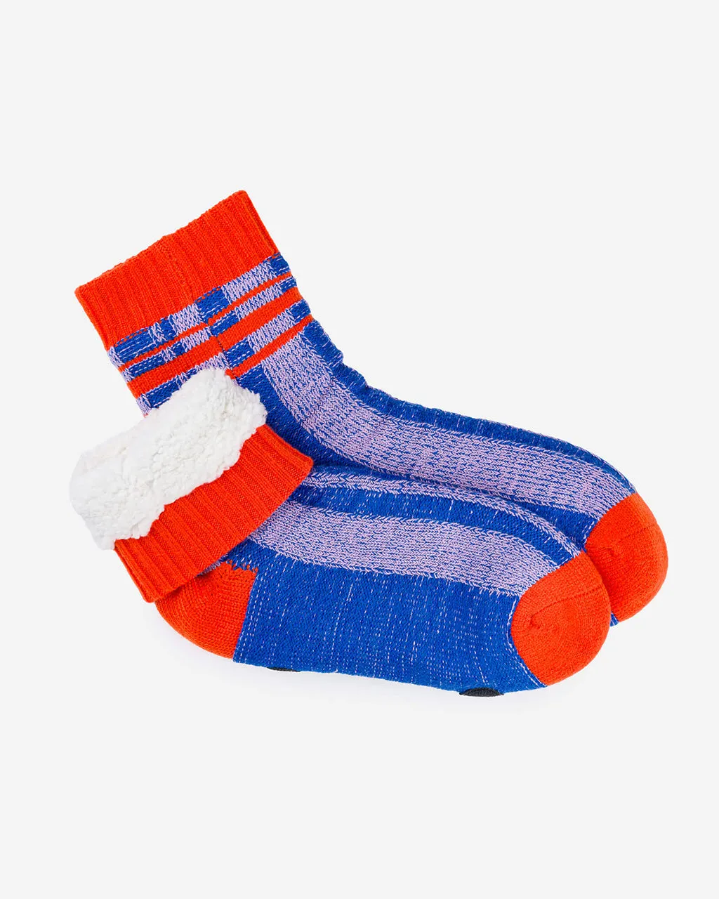 Plaid Stripe House Socks - Cobalt Lilac sold by ban.do product image thumbnail 2