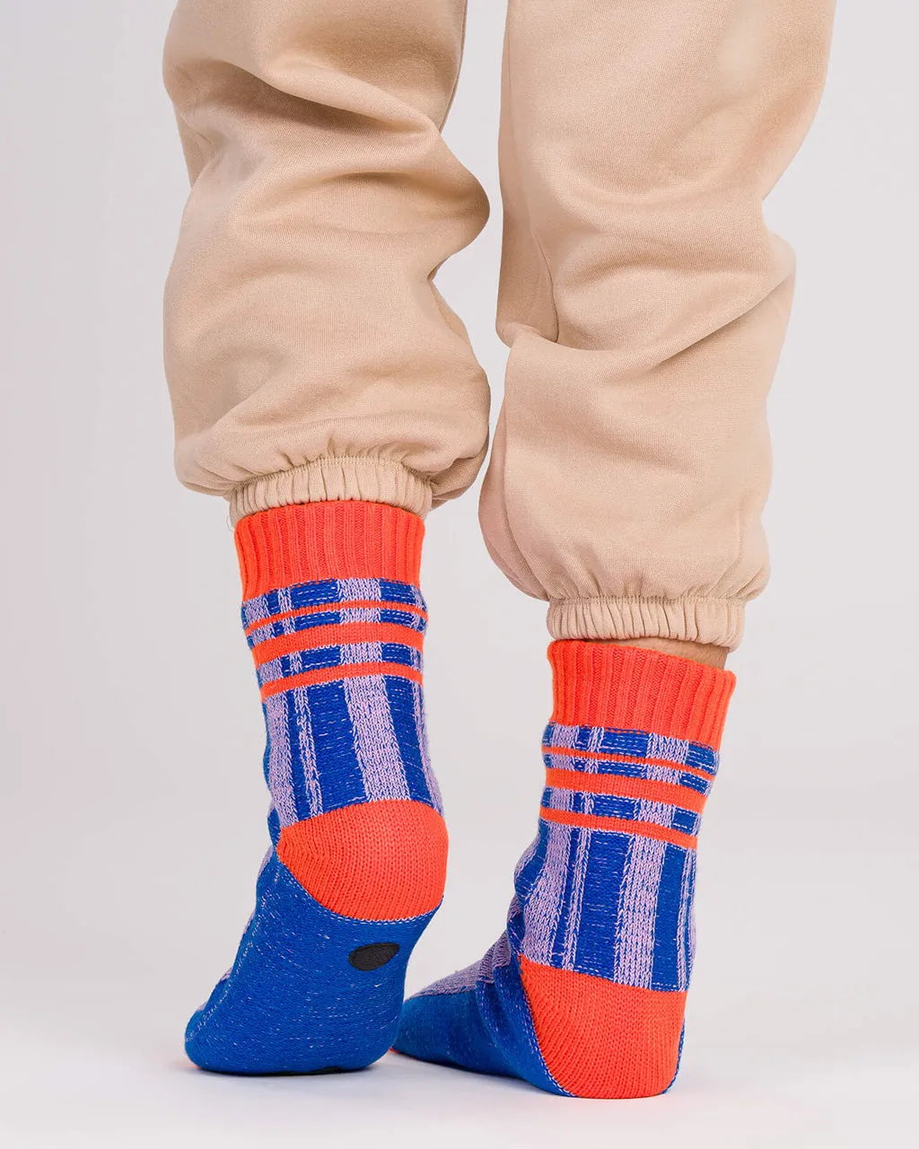 Plaid Stripe House Socks - Cobalt Lilac sold by ban.do product image thumbnail 4