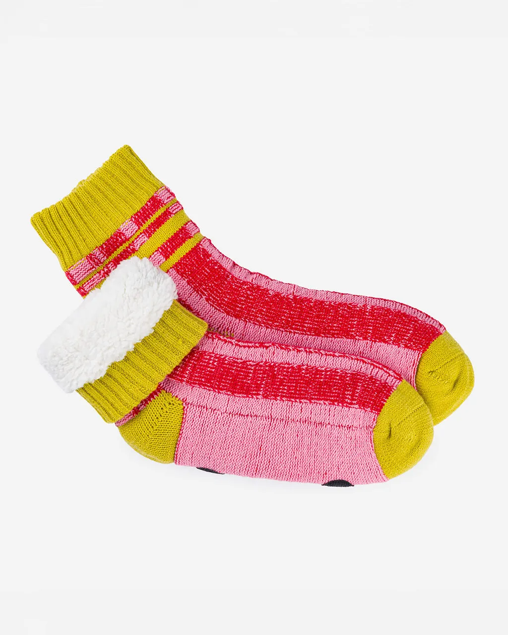 Plaid Stripe House Socks - Pink Red sold by ban.do product image thumbnail 2