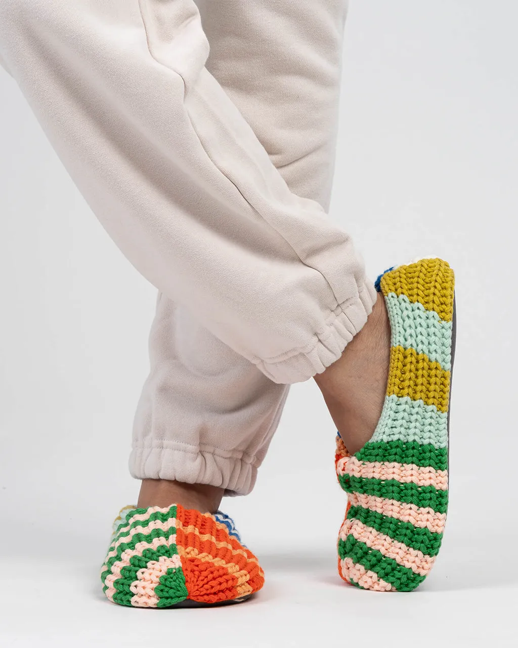 Patchwork Stripe Rib Slippers - Rainbow sold by ban.do product image thumbnail 2