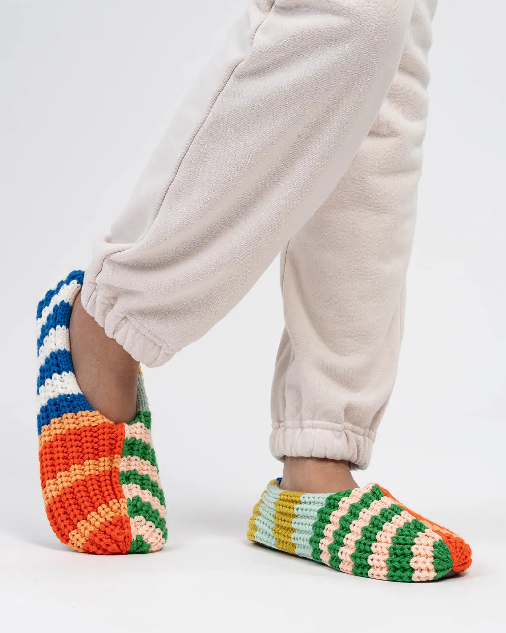 Patchwork Stripe Rib Slippers - Rainbow sold by ban.do product image thumbnail 3