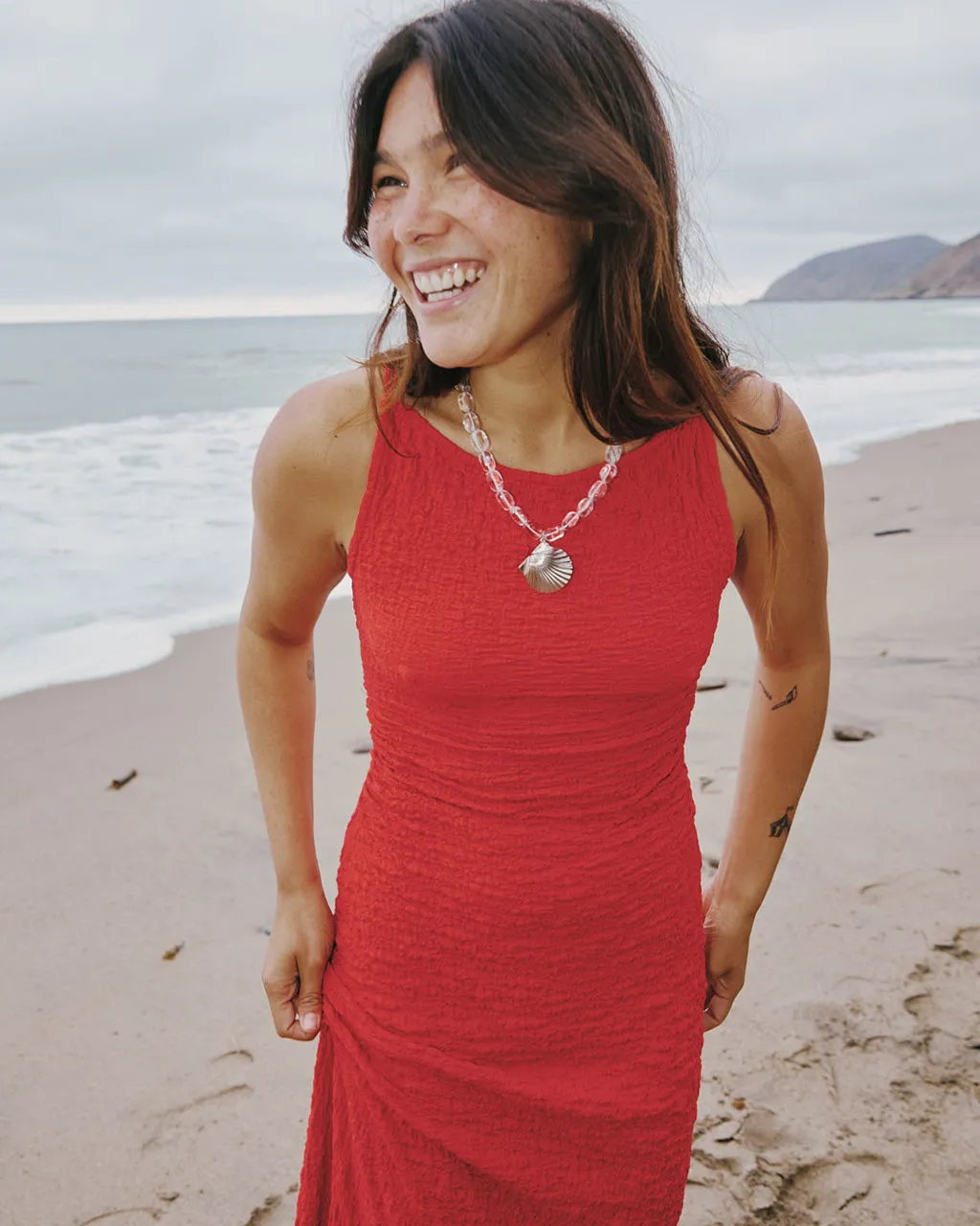 Maya Crinkle Dress - Pepper sold by ban.do product image thumbnail 3