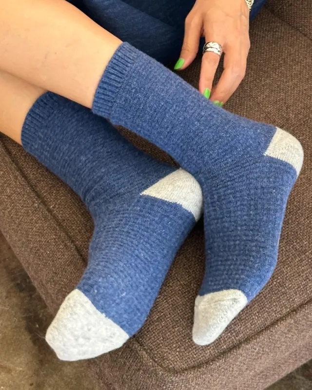 Wool Waffled Socks - Denim + Stone sold by ban.do