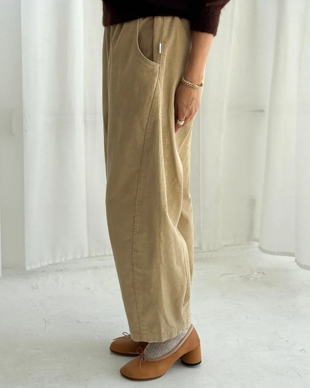 Corduroy Arc Pants - Khaki sold by ban.do product image thumbnail 2