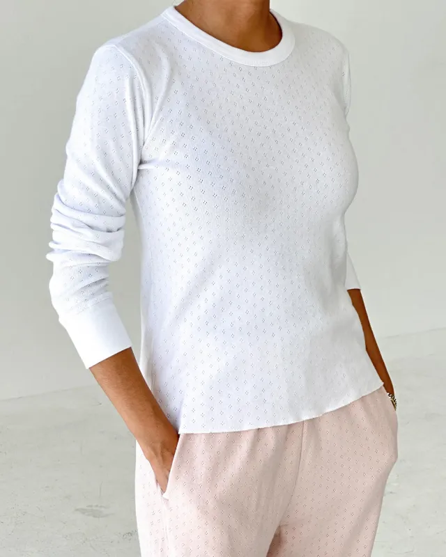 Pointelle Fundamental Tee - Snow White made by Le Bon Shoppe