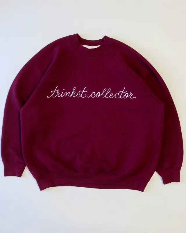 Trinket Collector Chainstitch Sweatshirt - Burgundy sold by ban.do