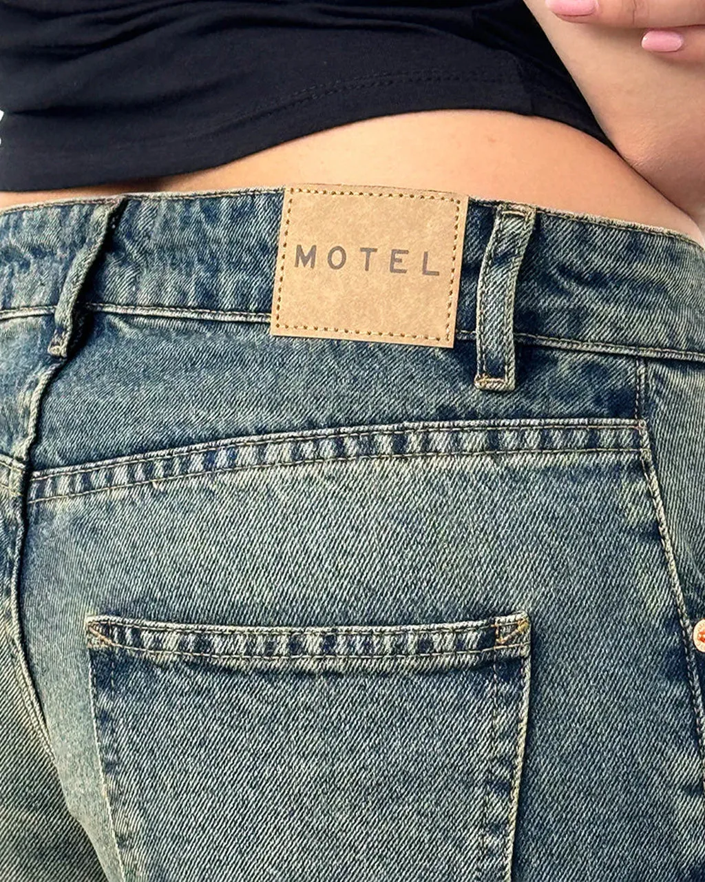 Low Rise Parallel Jeans - Extreme Blue Green sold by ban.do product image thumbnail 3