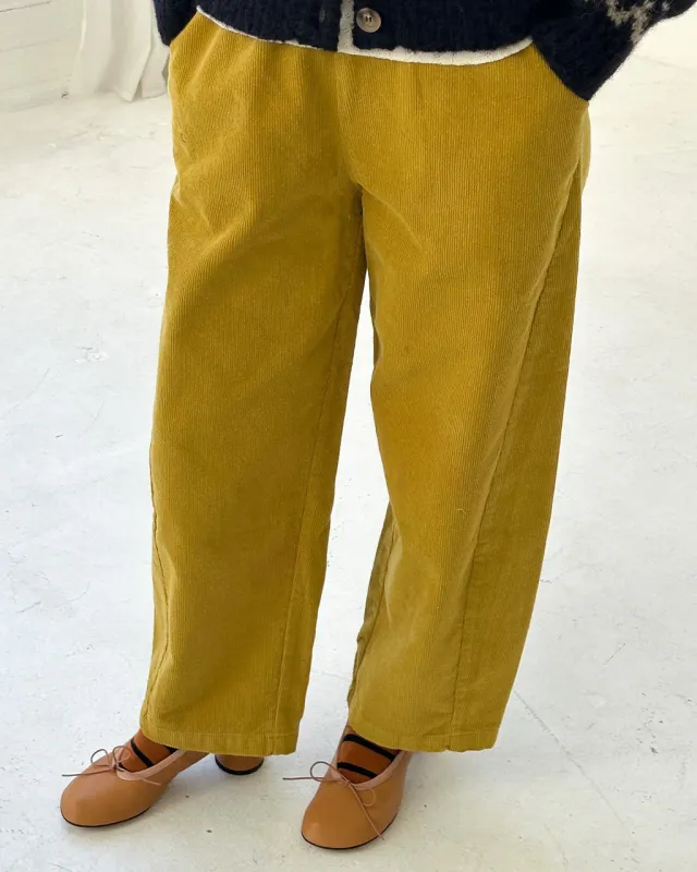 Corduroy Arc Pants - Green Olive sold by ban.do