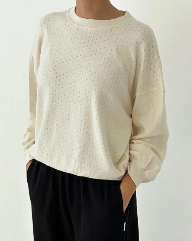Pointelle Core Sweatshirt - Naturel made by Le Bon Shoppe