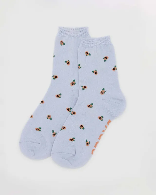 Crew Socks - Blue Rosette made by ban.do