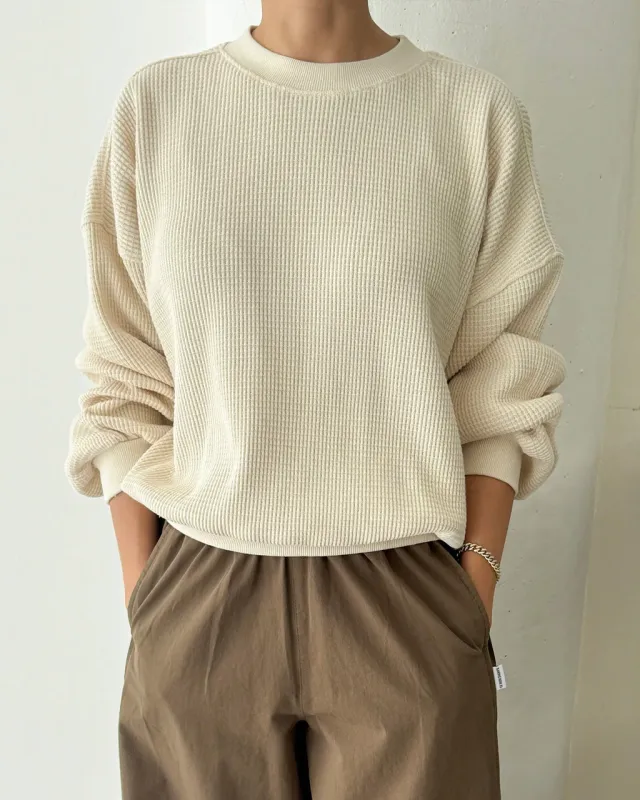 Waffle Core Sweatshirt - Naturel made by Le Bon Shoppe