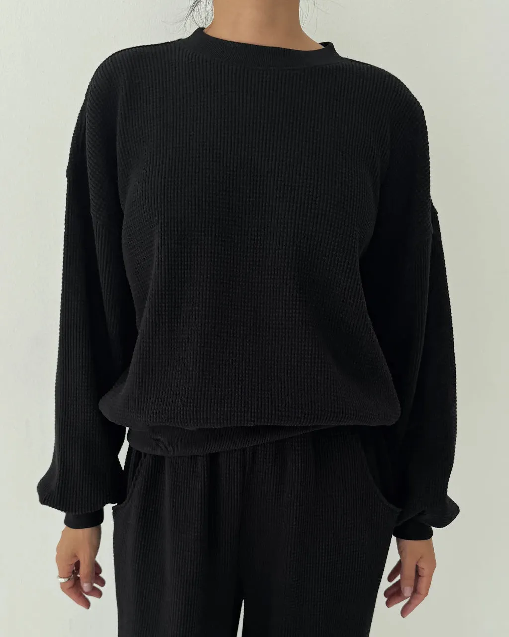 Waffle Core Sweatshirt - True Black sold by ban.do