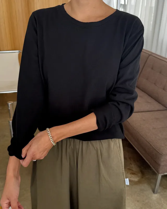 Everyday Long Sleeve Tee - True Black made by Le Bon Shoppe