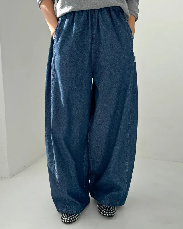 Parachute Pants - Denim Blue sold by ban.do