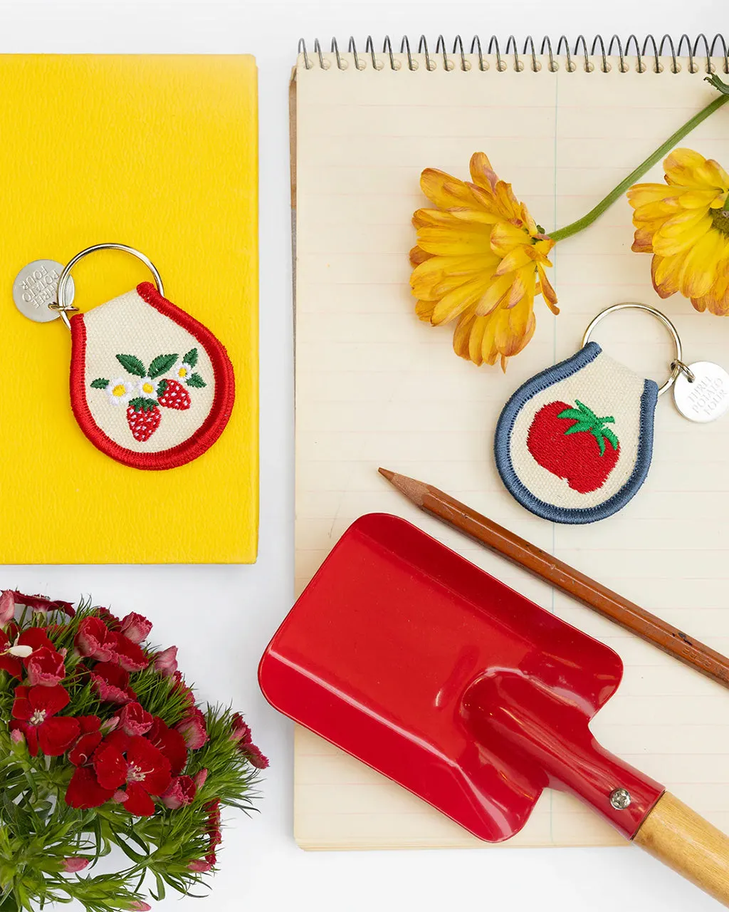 Strawberry Blossom Patch Keychain sold by ban.do product image thumbnail 2