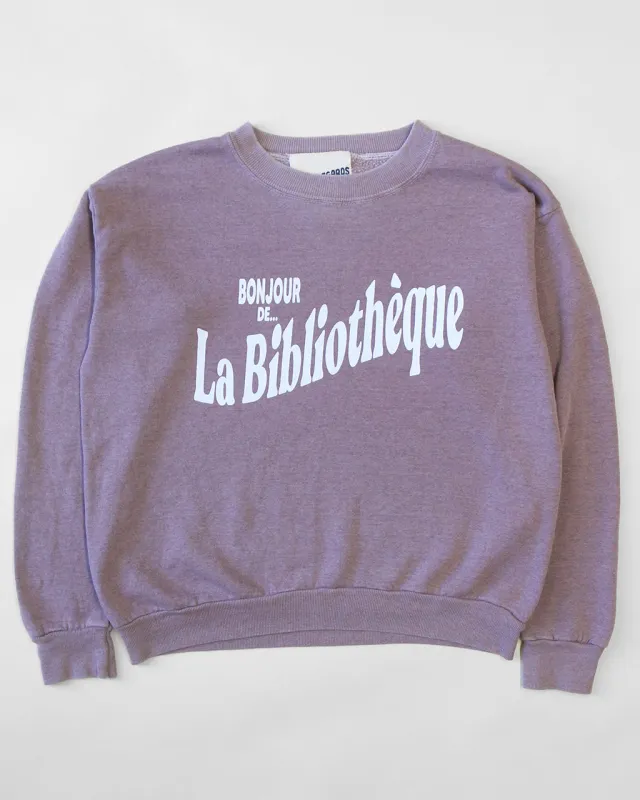 Bonjour De La Bibliothèque Sweatshirt - Rosewood sold by ban.do