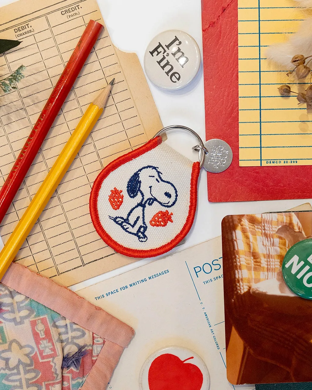 Snoopy Strawberry Patch Keychain sold by ban.do product image thumbnail 2