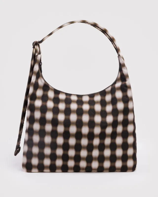 Nylon Shoulder Bag - Blurred Gingham Brown sold by ban.do
