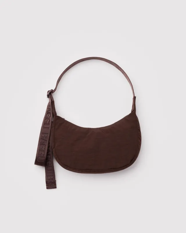 Small Nylon Crescent Bag w/ Key Leash - Coffee made by BAGGU