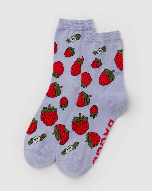 Crew Socks - Strawberry Blossom sold by ban.do