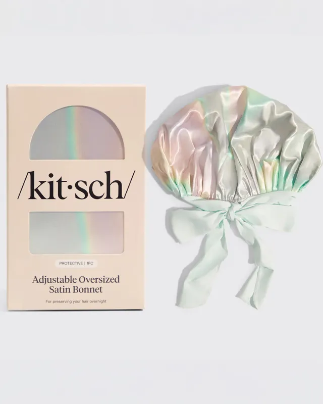 Adjustable Oversized Satin Bonnet - Aura sold by ban.do