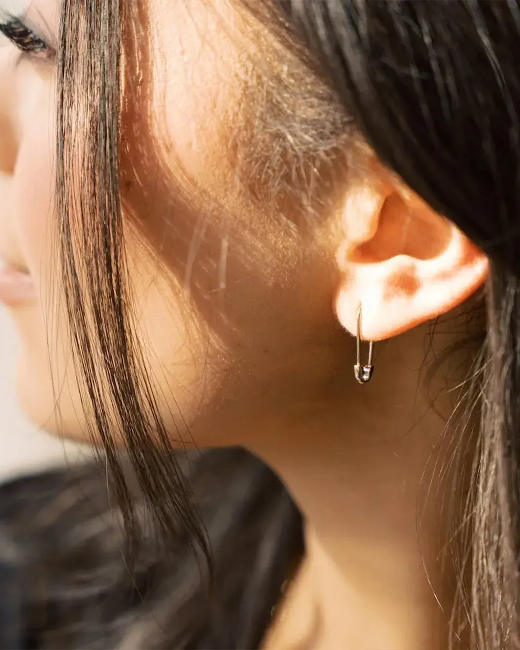 Mini Safety Pin Hoops - Gold sold by ban.do product image thumbnail 2