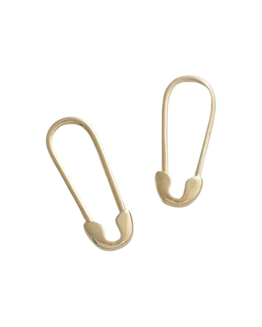 Mini Safety Pin Hoops - Gold sold by ban.do
