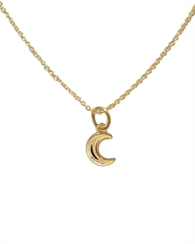 Magic Charm Puffy Moon Necklace - Gold made by ban.do