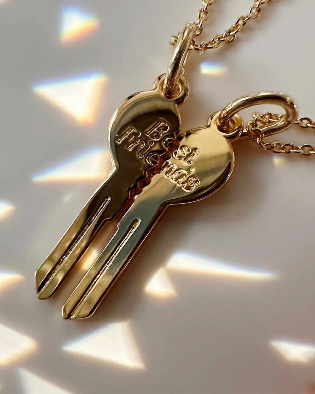 Gold BFF Heart Key Necklace Duo sold by ban.do
