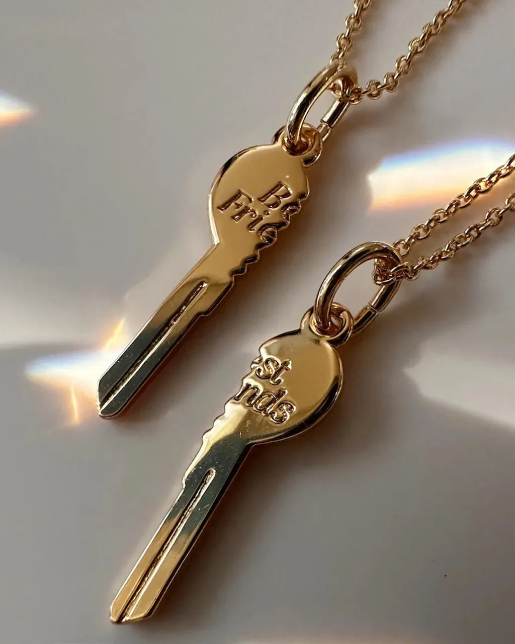 Gold BFF Heart Key Necklace Duo sold by ban.do product image thumbnail 3