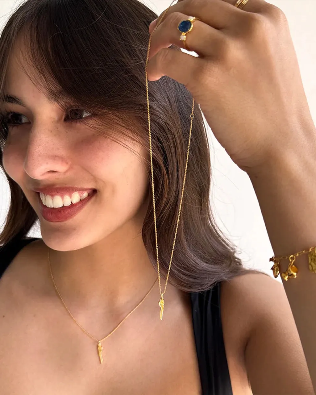 Gold BFF Heart Key Necklace Duo sold by ban.do product image thumbnail 2