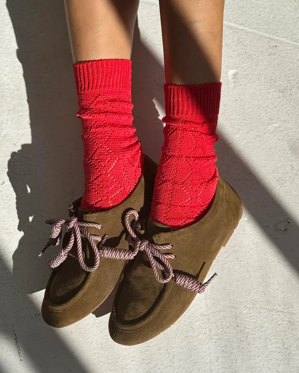 Modal Eyelet Socks - Poppy Red sold by ban.do product image thumbnail 2