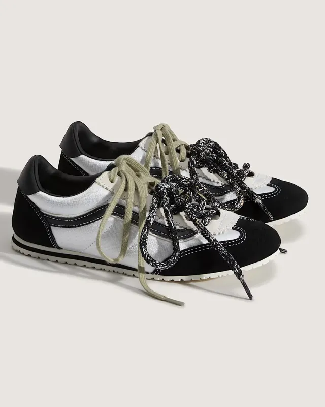 Super Low Pro Sneaker - Satin Black + Silver made by Vans