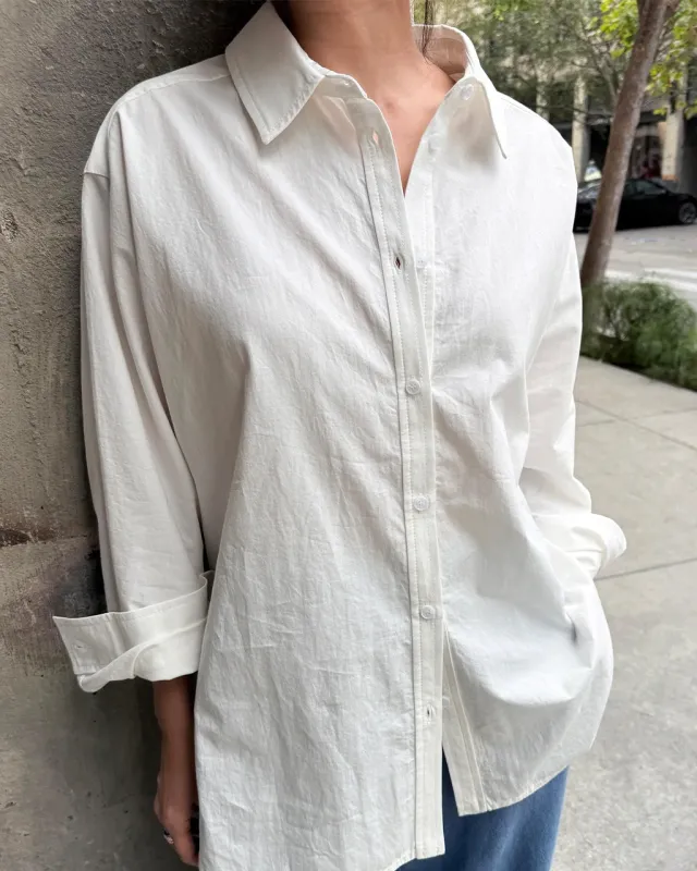 Light Weight Owen Shirt - White made by Le Bon Shoppe