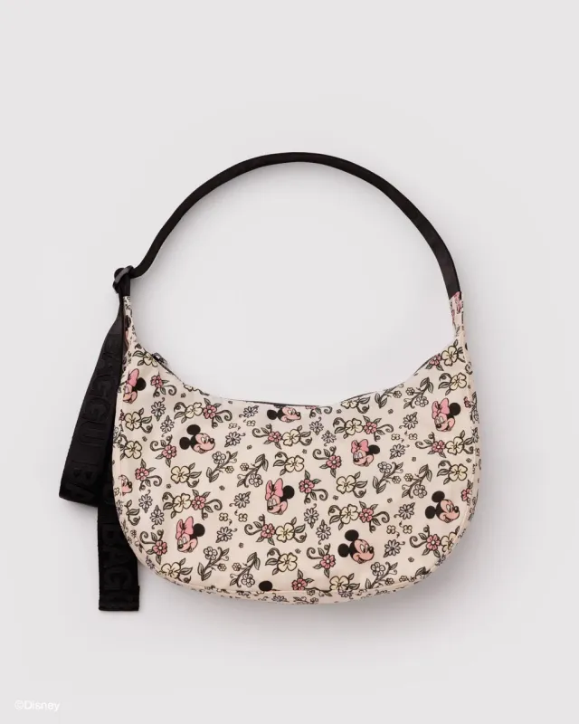 Medium Nylon Crescent Bag w/ Key Leash - Storybook Floral made by BAGGU