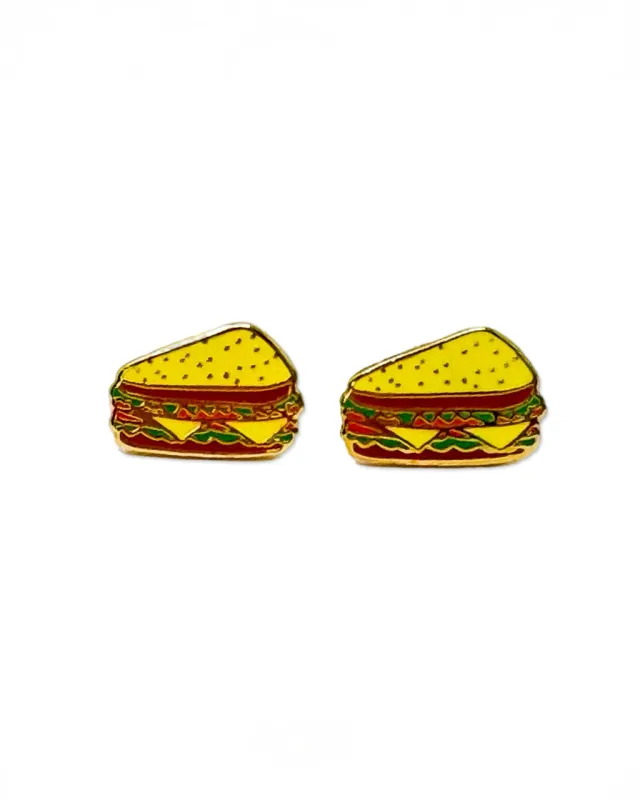 Deli Sandwich Enamel Earrings made by Jenny Lemons