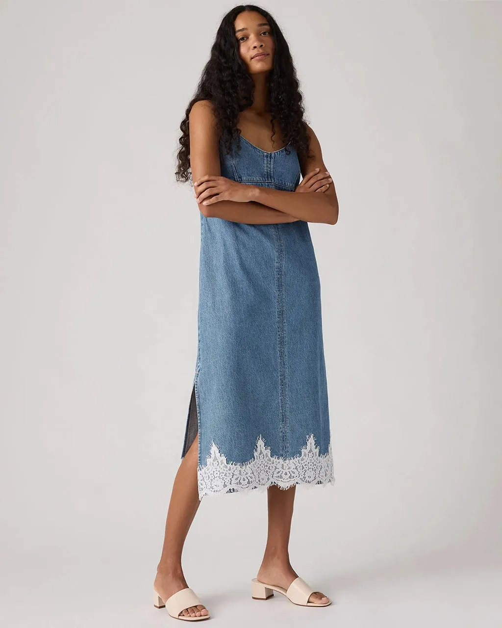90's Denim Slip Dress - Slipped My Mind sold by ban.do product image thumbnail 3
