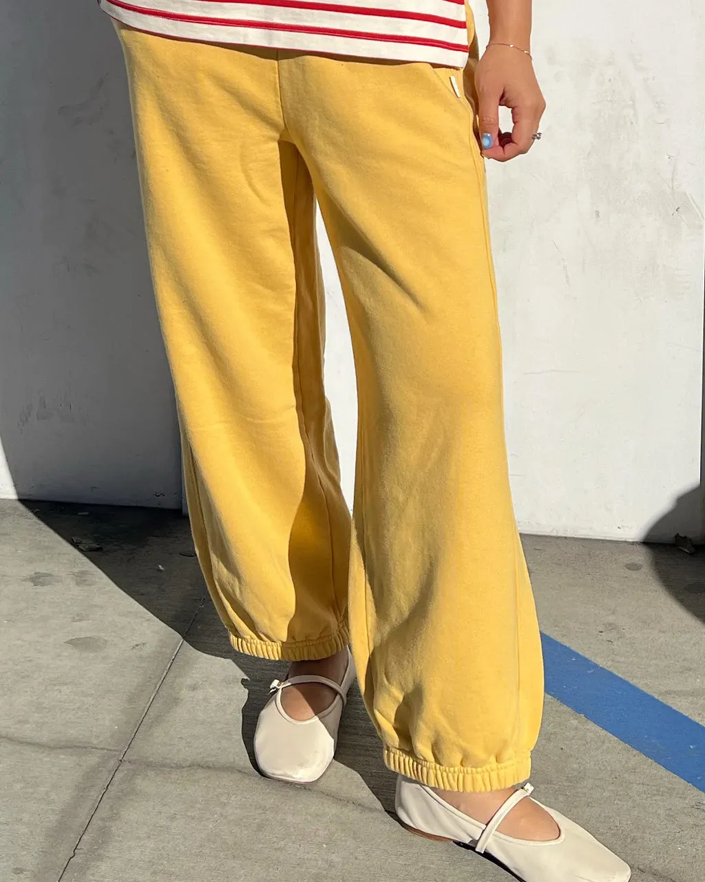 French Terry Balloon Pants - Deep Yellow sold by ban.do