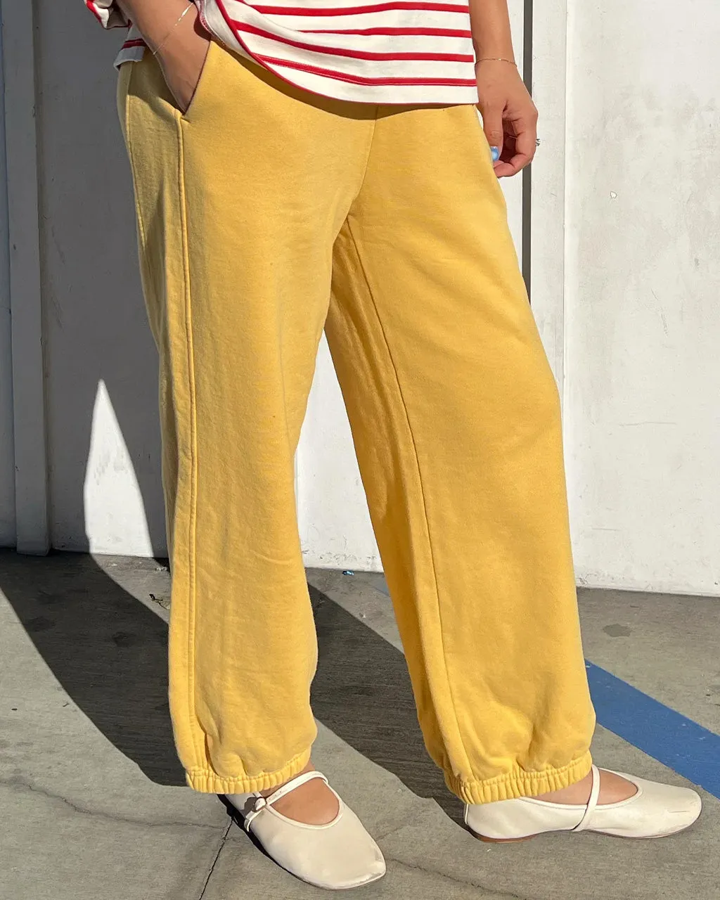 French Terry Balloon Pants - Deep Yellow sold by ban.do product image thumbnail 2