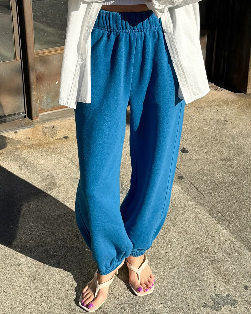 French Terry Balloon Pants - Teal Blue sold by ban.do product image thumbnail 2