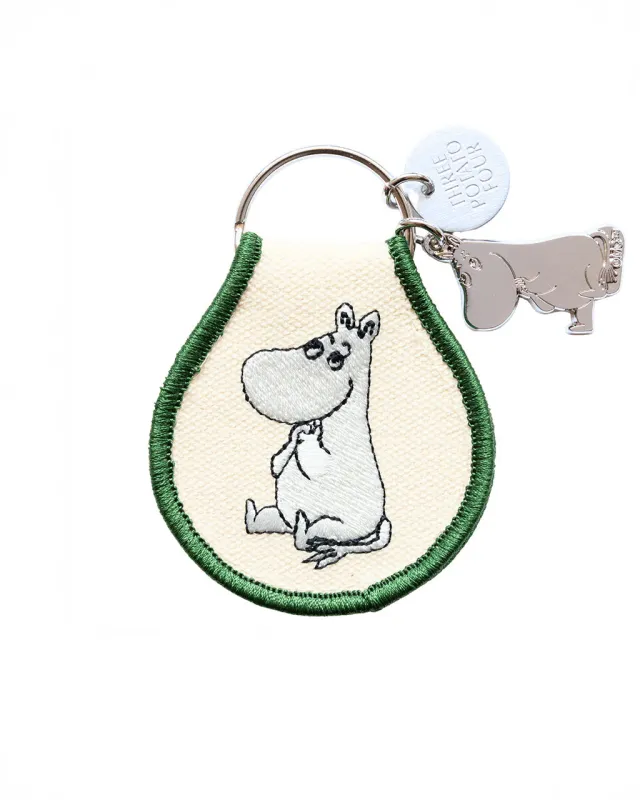 Moomintroll Sitting Patch Keychain + Charm made by Three Potato Four