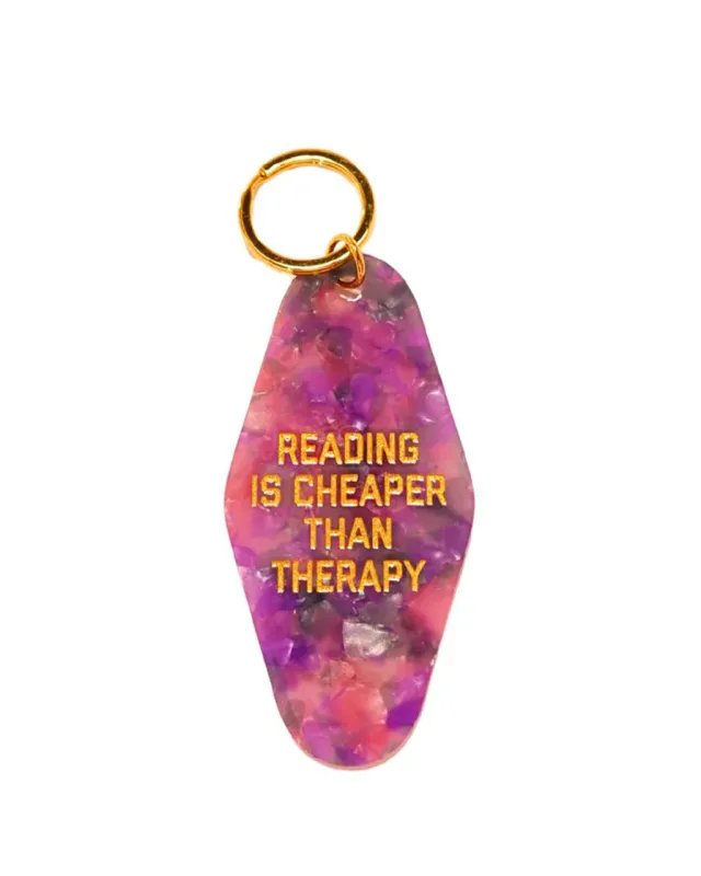 Reading Is Cheaper Than Therapy Keychain made by ban.do